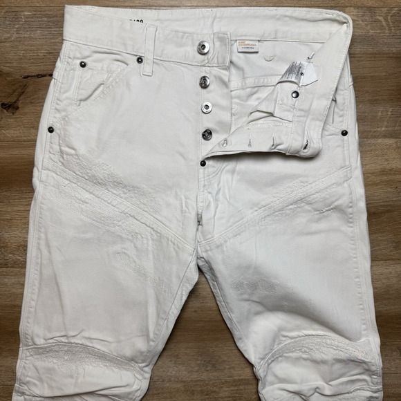G Star RAWJeans Men 28x32 White RE 5620 3D Tapered Leg Double Knee Modern Design - Picture 1 of 16
